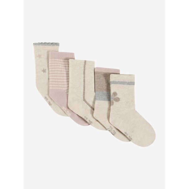 Minymo Sokker 5-pak med mnstre Shell