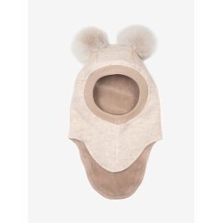 HUTTEliHUT Elefanthue Uld Balaclava Alpaca Pompoms Sand Melange
