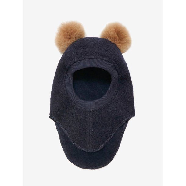 HUTTEliHUT Elefanthue Uld Balaclava Alpaca Pompoms Dark Navy