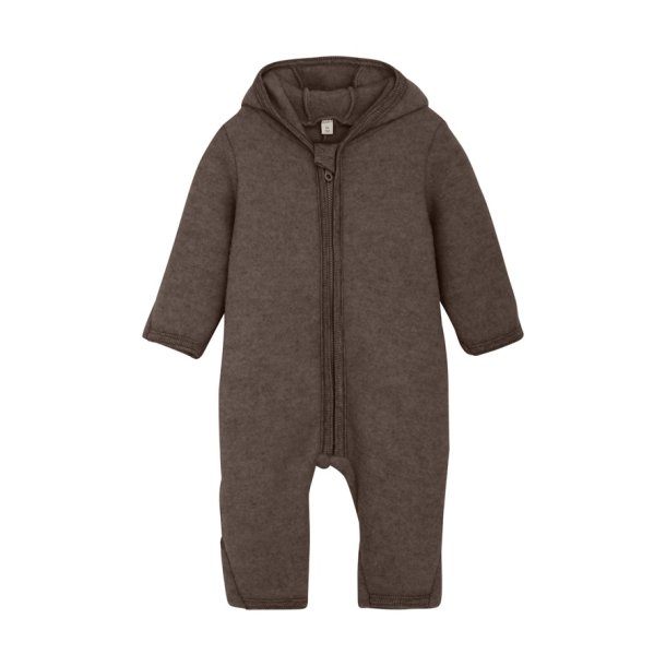 HUTTEliHUT kredragt Uld Pram Suit Ears Fleece Brown Melange