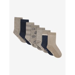 Minymo Sokker 7-pak med mnstre Blue Nights