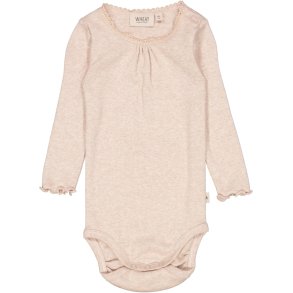Wheat Body LS Rib Lace Rose Melange