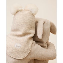 HUTTEliHUT Elefanthue Uld Balaclava Alpaca Pompoms Sand Melange