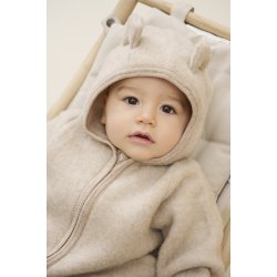 HUTTEliHUT kredragt Uld Pram Suit Ears Fleece Camel Melange