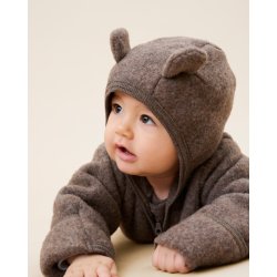 HUTTEliHUT kredragt Uld Pram Suit Ears Fleece Brown Melange
