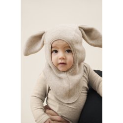 HUTTEliHUT Elefanthue Uld Fleece Balaclava Ears Camel Melange