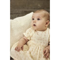 Minymo Kjole SS AOP Eggnog