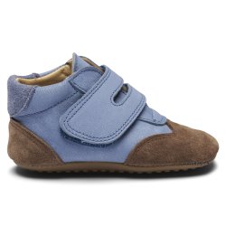 Pom Pom Hjemmesko Beginners Sneaker Velcro Dusty Blue Combi