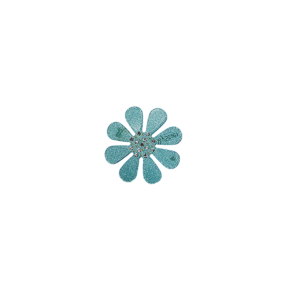 Bow's by Str Hrspnde Flower Blue Glitter