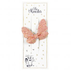 Ella & Monster Hrklips Glitter Butterfly Rose