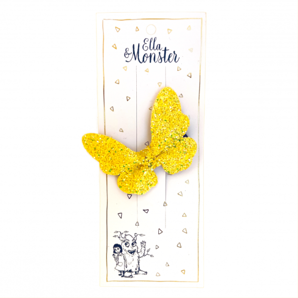 Ella &amp; Monster Hrklips Glitter Butterfly Yellow