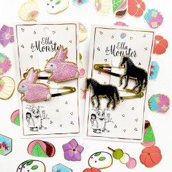 Ella &amp; Monster Hrspnde Gold Rabbit 2 stk.