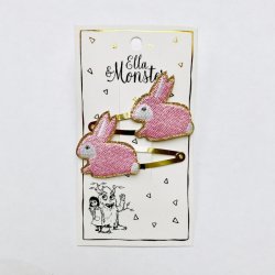 Ella &amp; Monster Hrspnde Gold Rabbit 2 stk.