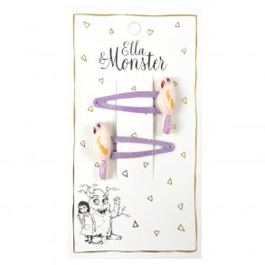Ella & Monster Hrspnde Parrot Purple Glitter 2 stk
