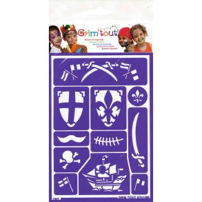 Grim'Tout Stencil til teatersminke - Ridder & Pirat
