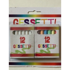 Gesetti Kridt 12 stk. farvede og 12 stk. hvide