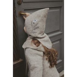 HUTTEliHUT Elefanthue Uld 2-lags Balaclava Flowers Emb Fawn