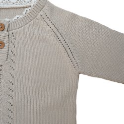 Hanevild Bluse LS Strik Viola Sand Creme Brulee