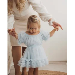 Dolly Kjole Frilly Light Blue