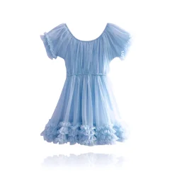 Dolly Kjole Frilly Light Blue