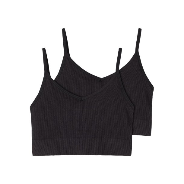 LMTD Bralette 2-pak Kailey Rib Black