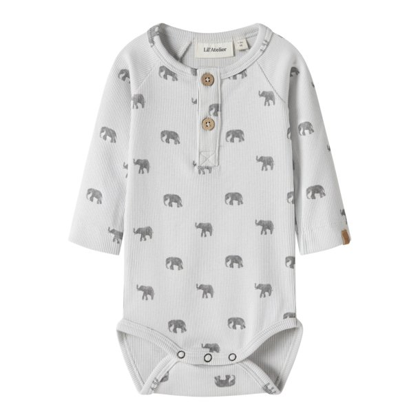 Lil' Atelier Body Baby LS Lavo Eko Slim Glacier Gray