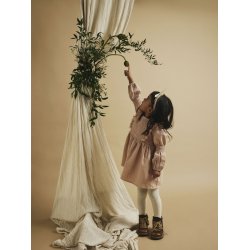 Lil' Atelier Kjole Mini LS Rosita Rugby Tan