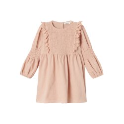 Lil' Atelier Kjole Mini LS Rosita Rugby Tan