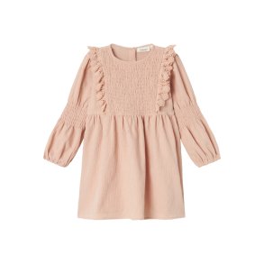 Lil' Atelier Kjole Mini LS Rosita Rugby Tan