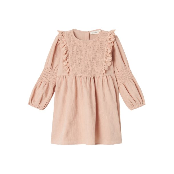 Lil' Atelier Kjole Mini LS Rosita Rugby Tan