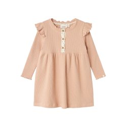 Lil' Atelier Kjole Mini LS Rea Rugby Tan