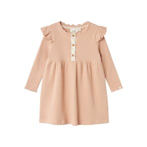 Lil' Atelier Kjole Mini LS Rea Rugby Tan