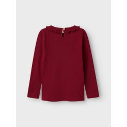 Lil' Atelier Bluse Mini LS Rachel Nim Slim Red Dahlia