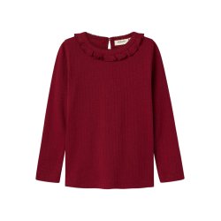 Lil' Atelier Bluse Mini LS Rachel Nim Slim Red Dahlia