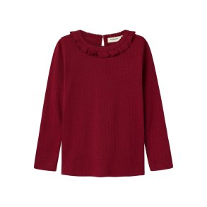 Lil' Atelier Bluse Mini LS Rachel Nim Slim Red Dahlia