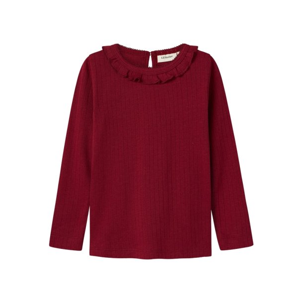 Lil' Atelier Bluse Mini LS Rachel Nim Slim Red Dahlia