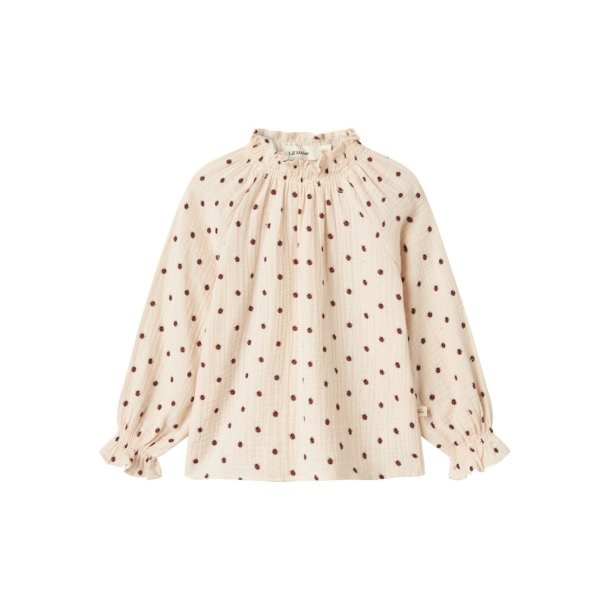 Lil' Atelier Bluse Mini LS Lilia Loose Shirt Silver Peony