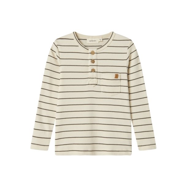 Lil' Atelier T-shirt LS Mini Geo Lim Slim Turtledove