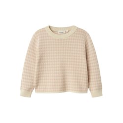 Lil' Atelier Strik Bluse Mini LS Nadie Loose Cameo Rose