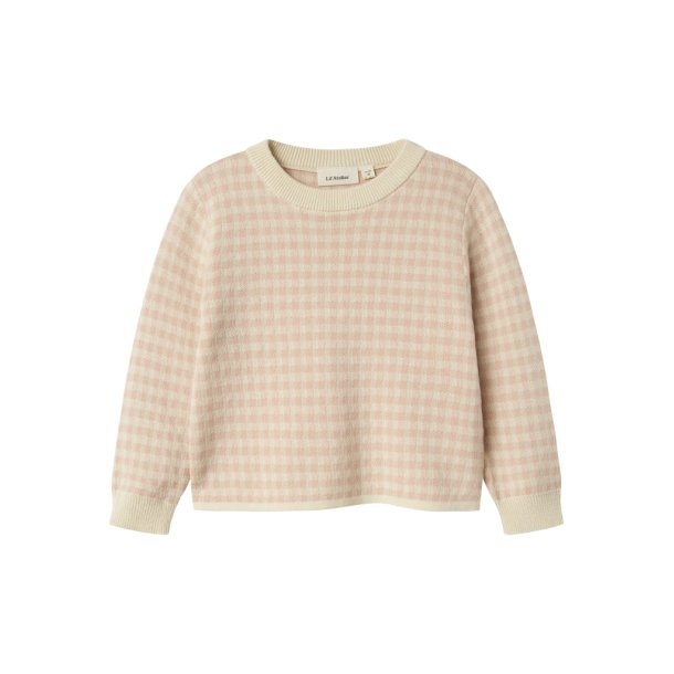 Lil' Atelier Strik Bluse Mini LS Nadie Loose Cameo Rose