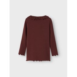 Lil' Atelier Bluse Mini LS Gayo Koj Slim Hot Chocolate