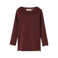 Lil' Atelier Bluse Mini LS Gayo Koj Slim Hot Chocolate