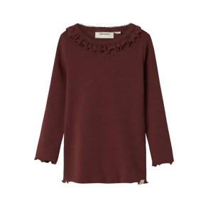 Lil' Atelier Bluse Mini LS Gayo Koj Slim Hot Chocolate