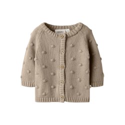 Lil' Atelier Cardigan LS Strik Baby Gable Oxford Tan