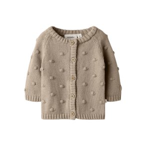 Lil' Atelier Cardigan LS Strik Baby Gable Oxford Tan