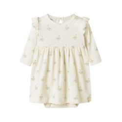 Lil' Atelier Kjolebody LS Gavo Ege Pastel Parchment