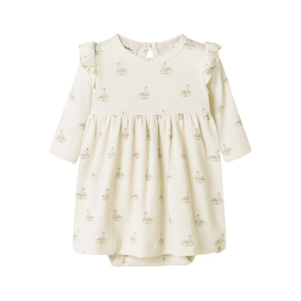 Lil' Atelier Kjolebody LS Gavo Ege Pastel Parchment