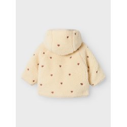 Lil' Atelier Jakke Baby Nalo Hjerter Sherpa Loose Sand Shell  