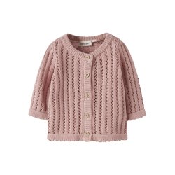 Lil' Atelier Cardigan Baby LS Strik Fabiola Misty Rose