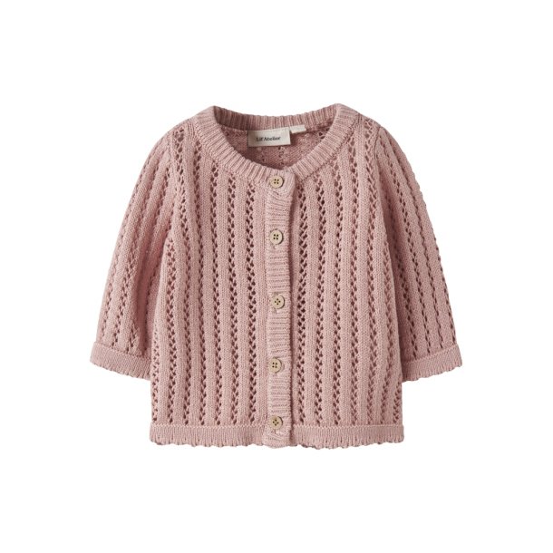 Lil' Atelier Cardigan Baby LS Strik Fabiola Misty Rose